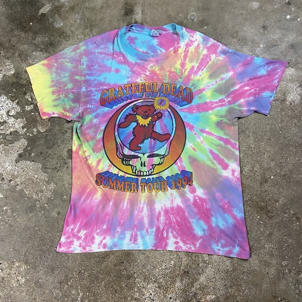 Vintage 1994 Grateful Dead Tour Band T-Shirt Size XL Tie Dye Psychedelic Rock